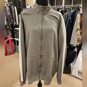 Puma Full Zip Gray Track Jacket, Size XXL